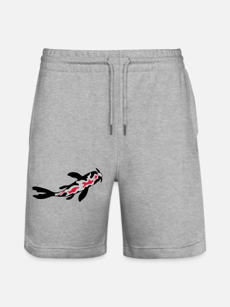 Koi Fish Nishikigoi Design - Stanley/Stella Trainer Unisex Organic Jogging Shorts - heather grey