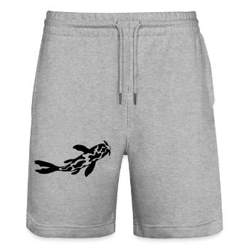 Cow Pattern Koi Fish Nishikigoi - Stanley/Stella Trainer Unisex Organic Jogging Shorts - heather grey - Front - Nik (191cm) & Marisol (170cm)