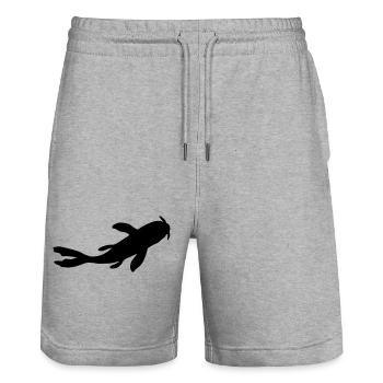 Silhouette Koi Fisch Nishikigoi - Stanley/Stella Unisex Bio Joggingshorts Trainer  - Grau meliert - Vorne - Nik (191cm) & Marisol (170cm)