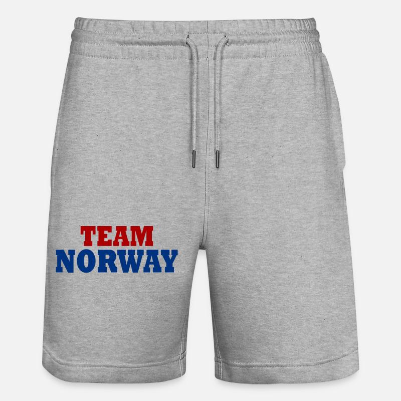 Team norway - Stanley/Stella Unisex Bio Joggingshorts Trainer  - Grau meliert