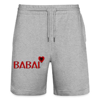 Babai Albania Flag Balloon - Stanley/Stella Trainer Unisex Organic Jogging Shorts - heather grey - Front - Nik (191cm) & Marisol (170cm)