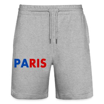 Paris - Short de jogging bio TRAINER Stanley/Stella unisexe - gris chiné - Devant - Nik (191cm) & Marisol (170cm)