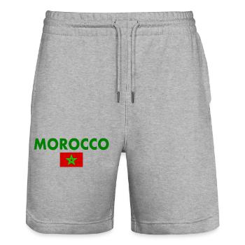Maroc - Short de jogging bio TRAINER Stanley/Stella unisexe - gris chiné - Devant - Nik (191cm) & Marisol (170cm)