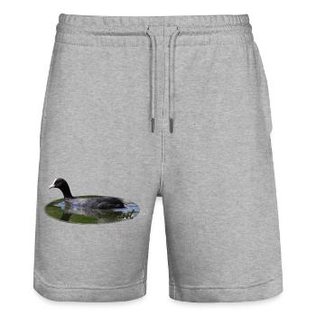 Blässhuhn Wasservogel Vogel - Stanley/Stella Unisex Bio Joggingshorts Trainer  - Grau meliert - Vorne - Nik (191cm) & Marisol (170cm)
