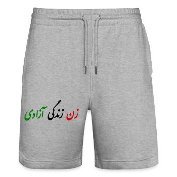 Women life freedom - Short de jogging bio TRAINER Stanley/Stella unisexe - gris chiné - Devant - Nik (191cm) & Marisol (170cm)
