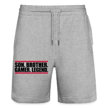 son brother gamer legend - Stanley/Stella Unisex Bio Joggingshorts Trainer  - Grau meliert - Vorne - Nik (191cm) & Marisol (170cm)