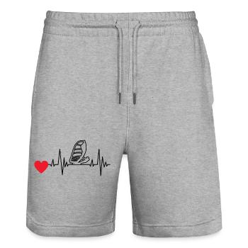 Windsurfer Surfen Kitesurfer Geschenk Windsurfing - Stanley/Stella Unisex Bio Joggingshorts Trainer  - Grau meliert - Vorne - Nik (191cm) & Marisol (170cm)