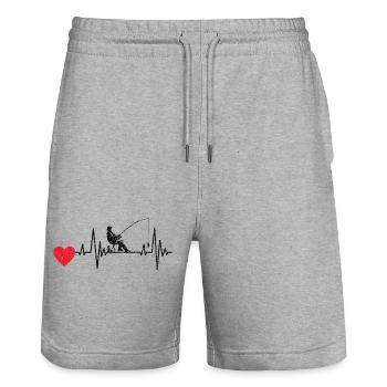 Fishing Fishing hooks Fishing Fishing Fishing Fishing - Stanley/Stella Trainer Unisex Organic Jogging Shorts - heather grey - Front - Nik (191cm) & Marisol (170cm)