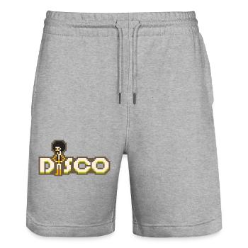 8bit Disco - Stanley/Stella Trainer Unisex Organic Jogging Shorts - heather grey - Front - Nik (191cm) & Marisol (170cm)
