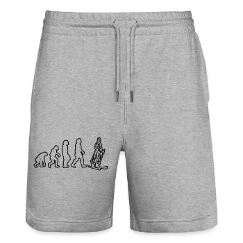 Ski Skieurs Ski Design Ski Ski Ski Tenue de ski - Short de jogging bio TRAINER Stanley/Stella unisexe - gris chiné - Devant - Nik (191cm) & Marisol (170cm)