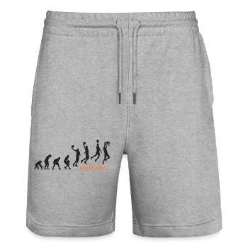 Basketball Basketball Evolution Basketball Player - Stanley/Stella Trainer Unisex Organic Jogging Shorts - heather grey - Front - Nik (191cm) & Marisol (170cm)
