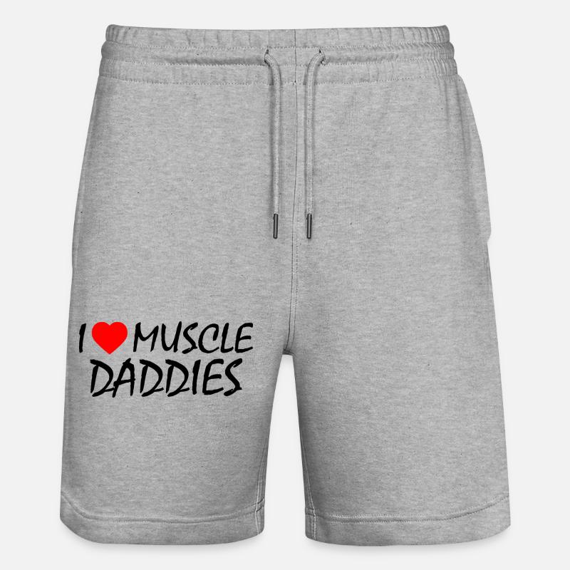 I love muscle daddies - Short de jogging bio TRAINER Stanley/Stella unisexe - gris chiné