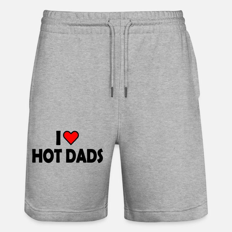 I love hot dads - Short de jogging bio TRAINER Stanley/Stella unisexe - gris chiné