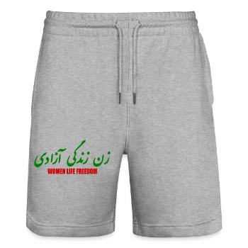 Women life freedom - Short de jogging bio TRAINER Stanley/Stella unisexe - gris chiné - Devant - Nik (191cm) & Marisol (170cm)