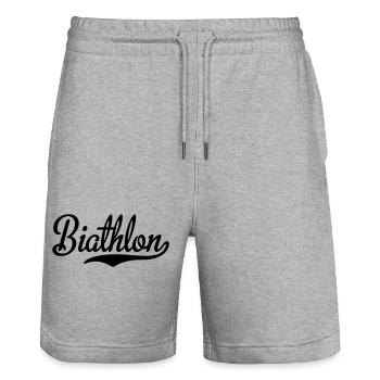 Biathlon - Stanley/Stella Unisex Bio Joggingshorts Trainer  - Grau meliert - Vorne - Nik (191cm) & Marisol (170cm)
