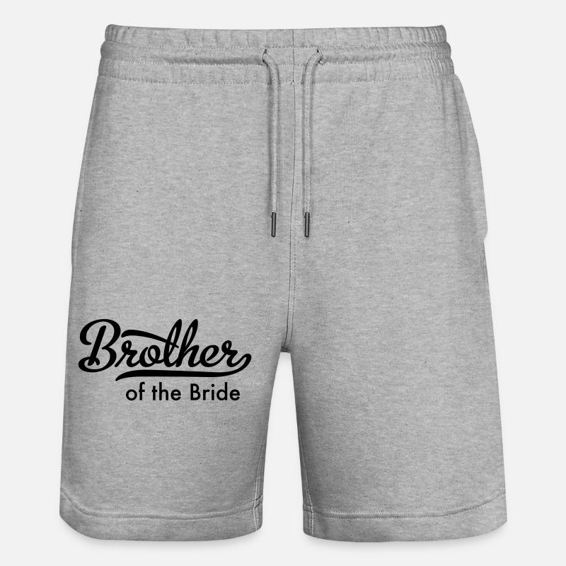 Bruder der Braut - Stanley/Stella Unisex Bio Joggingshorts Trainer  - Grau meliert