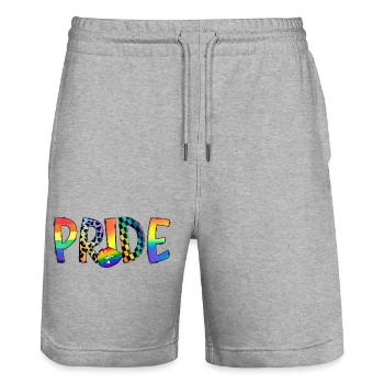 Pride2 - Stanley/Stella Trainer Unisex Organic Jogging Shorts - heather grey - Front - Nik (191cm) & Marisol (170cm)