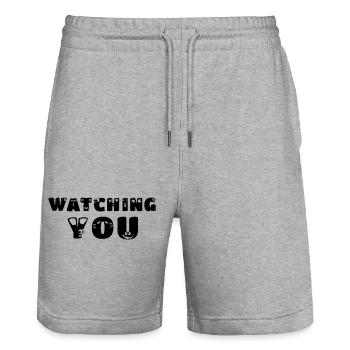 watching you - Stanley/Stella Unisex Bio Joggingshorts Trainer  - Grau meliert - Vorne - Nik (191cm) & Marisol (170cm)