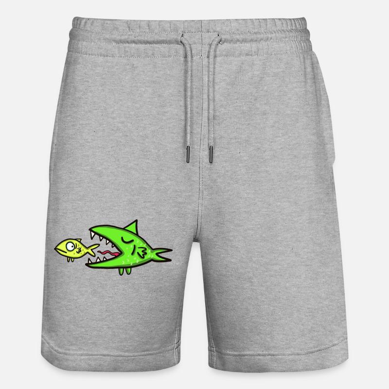 Fischjagd - Stanley/Stella Unisex Bio Joggingshorts Trainer  - Grau meliert