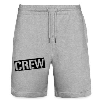 crew - Stanley/Stella Trainer Unisex Organic Jogging Shorts - heather grey - Front - Nik (191cm) & Marisol (170cm)