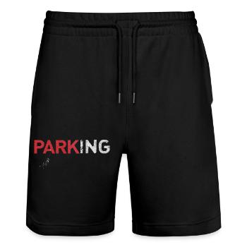 Banksy Swing Girl (Parking) - Stanley/Stella Unisex Bio Joggingshorts Trainer  - Schwarz - Vorne - Nik (191cm) & Marisol (170cm)