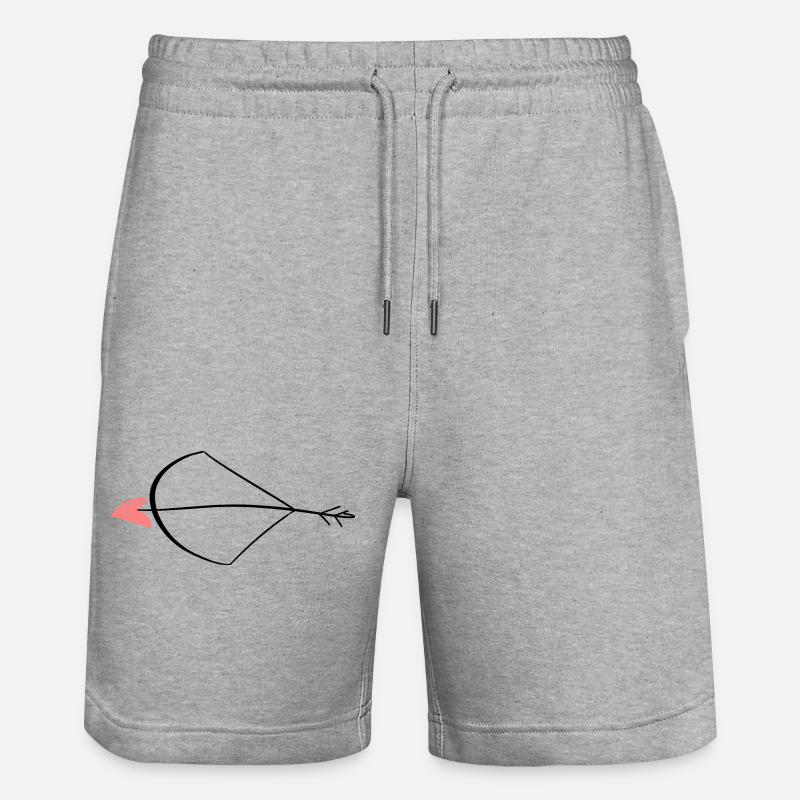 Flèche Cupidon,Saint-Valentin - Short de jogging bio TRAINER Stanley/Stella unisexe - gris chiné