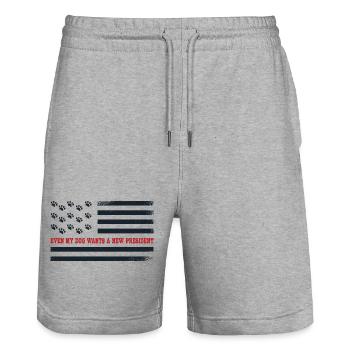 Sogar mein Hund möchte einen neuen Präsidenten - Stanley/Stella Unisex Bio Joggingshorts Trainer  - Grau meliert - Vorne - Nik (191cm) & Marisol (170cm)