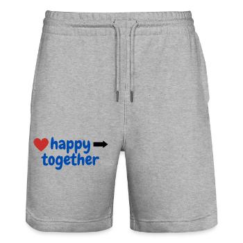 happy together 1 - Stanley/Stella Unisex Bio Joggingshorts Trainer  - Grau meliert - Vorne - Nik (191cm) & Marisol (170cm)