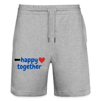 happy together 2 - Stanley/Stella Unisex Bio Joggingshorts Trainer  - Grau meliert - Vorne - Nik (191cm) & Marisol (170cm)