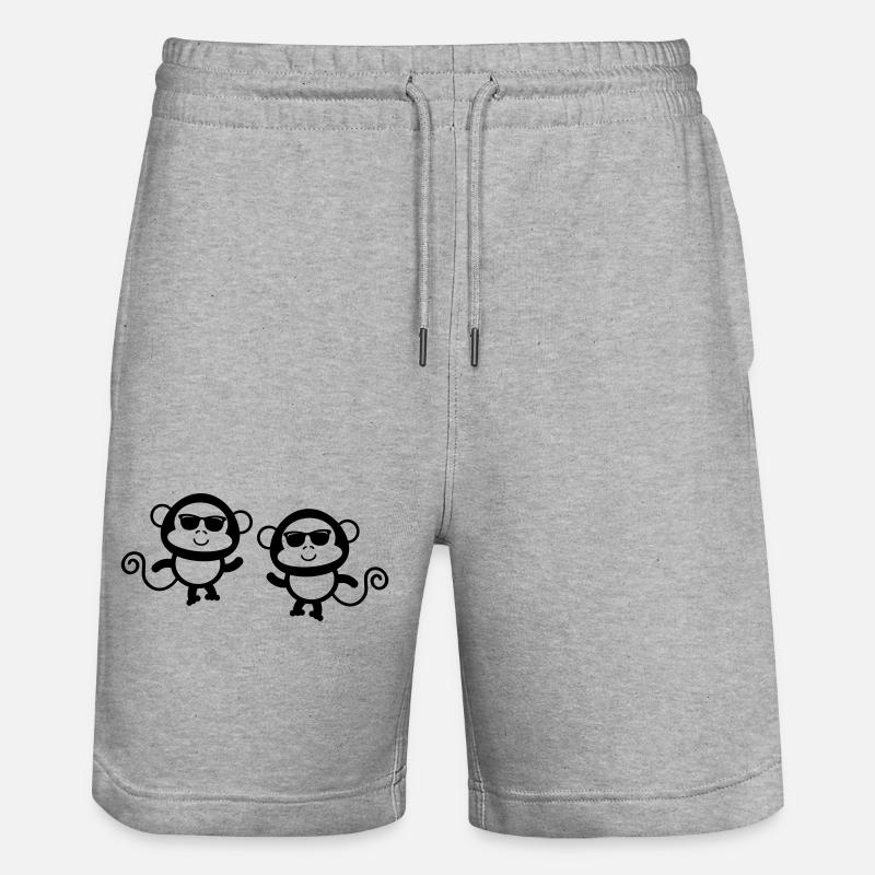 cool monkeys - Stanley/Stella Unisex Bio Joggingshorts Trainer  - Grau meliert