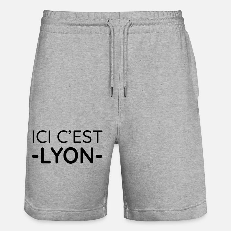 Ici c'est Lyon (noir) - Short de jogging bio TRAINER Stanley/Stella unisexe - gris chiné