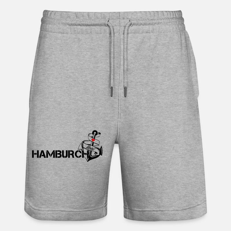 Hamburch - Stanley/Stella Unisex Bio Joggingshorts Trainer  - Grau meliert