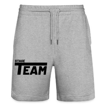 stage team theater band Spotlight - Stanley/Stella Trainer Unisex Organic Jogging Shorts - heather grey - Front - Nik (191cm) & Marisol (170cm)