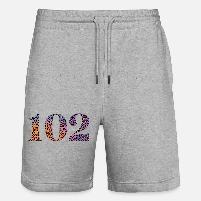 102e anniversaire léopard - Short de jogging bio TRAINER Stanley/Stella unisexe - gris chiné
