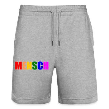 Mensch - Stanley/Stella Unisex Bio Joggingshorts Trainer  - Grau meliert - Vorne - Nik (191cm) & Marisol (170cm)