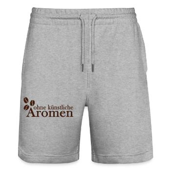 Kaffee Kaffeetasse natürlicher Kaffeetrinker - Stanley/Stella Unisex Bio Joggingshorts Trainer  - Grau meliert - Vorne - Nik (191cm) & Marisol (170cm)