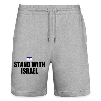 Stand with israel - Stanley/Stella Trainer Unisex Organic Jogging Shorts - heather grey - Front - Nik (191cm) & Marisol (170cm)