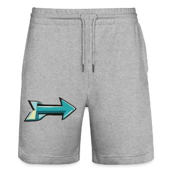 Right arrow - Stanley/Stella Trainer Unisex Organic Jogging Shorts - heather grey - Front - Nik (191cm) & Marisol (170cm)