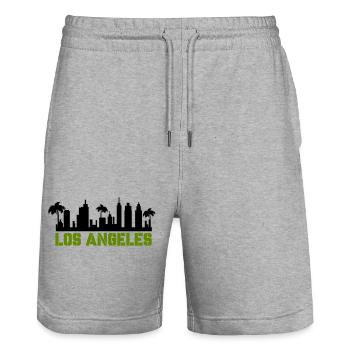 los angeles - Stanley/Stella Unisex Bio Joggingshorts Trainer  - Grau meliert - Vorne - Nik (191cm) & Marisol (170cm)