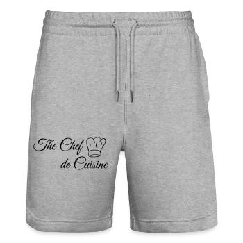 The Chef de Cuisine - Stanley/Stella Trainer Unisex Organic Jogging Shorts - heather grey - Front - Nik (191cm) & Marisol (170cm)