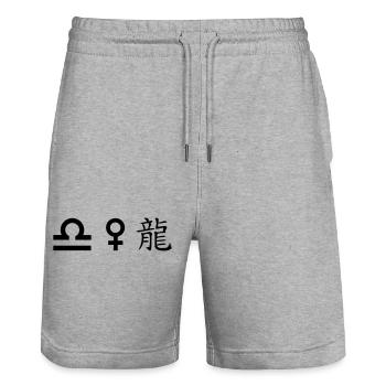 Balance Vénus Dragon - Short de jogging bio TRAINER Stanley/Stella unisexe - gris chiné - Devant - Nik (191cm) & Marisol (170cm)