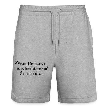 lustige sprüche cooler papa - Stanley/Stella Unisex Bio Joggingshorts Trainer  - Grau meliert - Vorne - Nik (191cm) & Marisol (170cm)