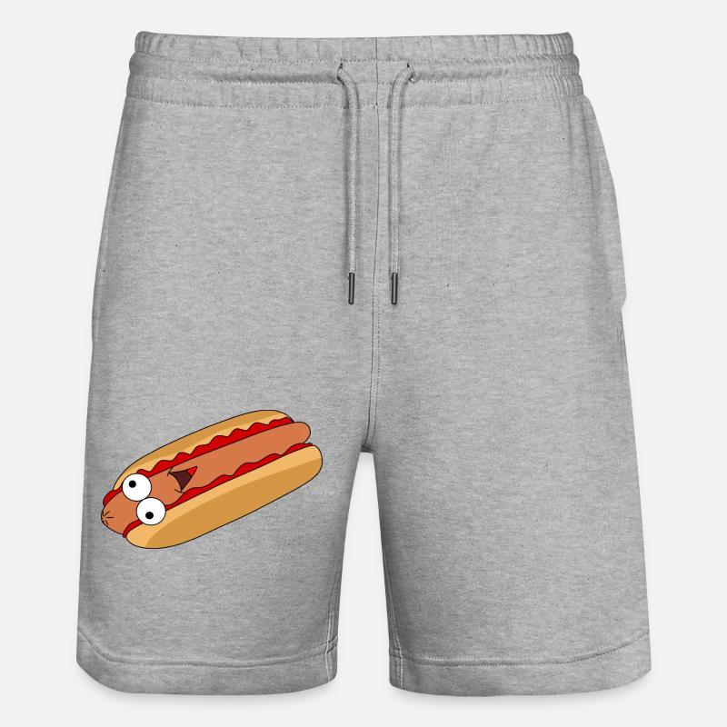 Hot-dog avec visage - Short de jogging bio TRAINER Stanley/Stella unisexe - gris chiné
