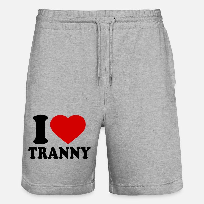 I love tranny - Short de jogging bio TRAINER Stanley/Stella unisexe - gris chiné
