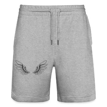 Aile - Short de jogging bio TRAINER Stanley/Stella unisexe - gris chiné - Devant - Nik (191cm) & Marisol (170cm)
