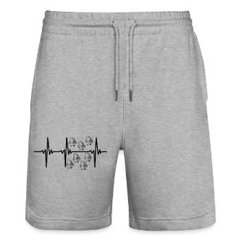 Herzschlag für Fledermausfische - Stanley/Stella Unisex Bio Joggingshorts Trainer  - Grau meliert - Vorne - Nik (191cm) & Marisol (170cm)
