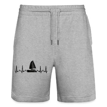 Voile Voilier Voilier Voilier - Short de jogging bio TRAINER Stanley/Stella unisexe - gris chiné - Devant - Nik (191cm) & Marisol (170cm)