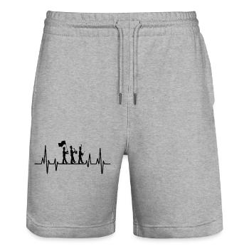 Marching Band Sayings Funny Marching Instruments - Stanley/Stella Trainer Unisex Organic Jogging Shorts - heather grey - Front - Nik (191cm) & Marisol (170cm)