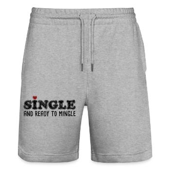 Célibataire et prêt à se mêler - Short de jogging bio TRAINER Stanley/Stella unisexe - gris chiné - Devant - Nik (191cm) & Marisol (170cm)