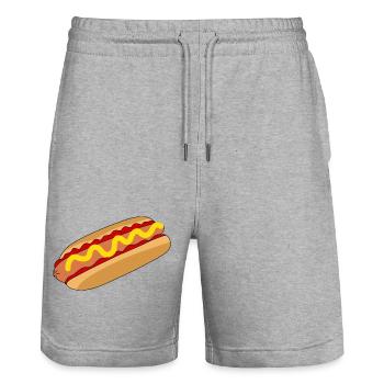 Pain à hot-dog - Short de jogging bio TRAINER Stanley/Stella unisexe - gris chiné - Devant - Nik (191cm) & Marisol (170cm)